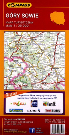 Mapa turystyczna - Góry Sowie 1:35 000