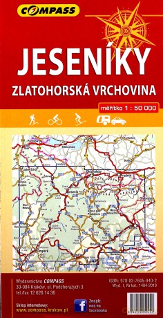 Mapa turystyczna - Jesioniki, Góry Opawskie