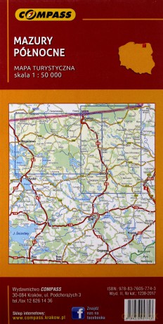 Mapa turystyczna - Mazury północne 1:50 000