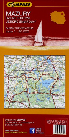 Mapa turystyczna - Mazury, Szlak Krutyni...