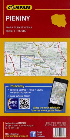 Mapa turystyczna - Pieniny 1:25 000