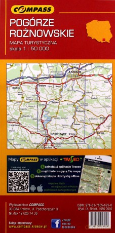 Mapa turystyczna - Pogórze Rożnowskie