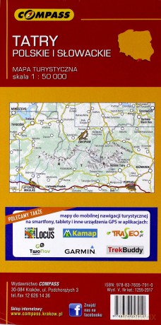 Mapa turystyczna - Tatry Polskie i Słowackie