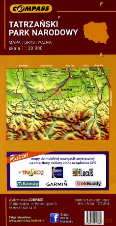 Mapa turystyczna - Tatrzański PN 1:30 000