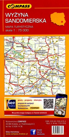 Mapa turystyczna - Wyżyna Sandomierska 1:75 000