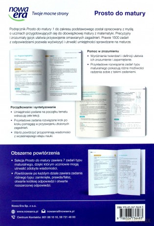 Matematyka LO 1 Prosto do matury Podręcznik zakres podstawowy - Maciej Antek, Krzysztof Belka, Piotr Grabowski [KSIĄŻKA]