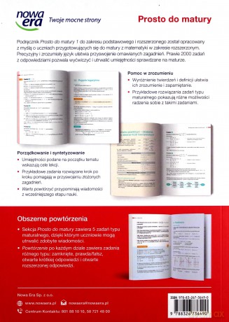 Matematyka LO 1 Prosto do matury Podręcznik zakres podstawowy i rozszerzony - Maciej Antek, Krzysztof Belka, Piotr Grabowski [KSIĄŻKA]