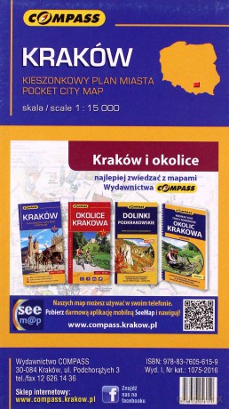 Plan miasta kieszonkowy - Kraków 1: 15 000
