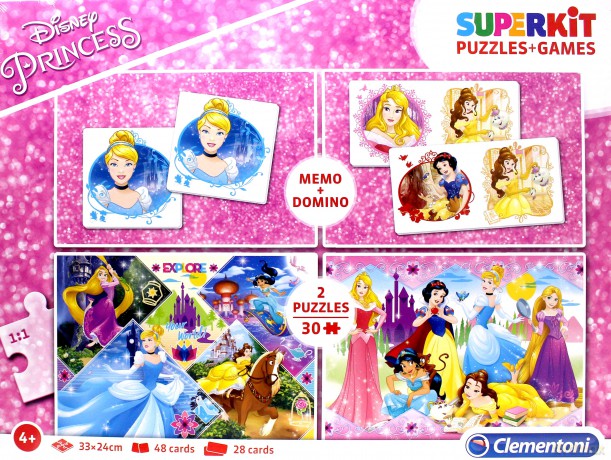 Superkit puzzle 2x30 + memo + domino Princess [PUZZLE]