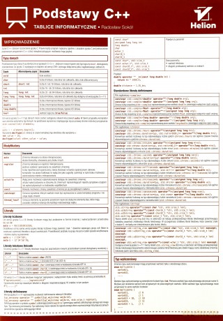 Tablice informatyczne. Podstawy C++ [KSIĄŻKA]
