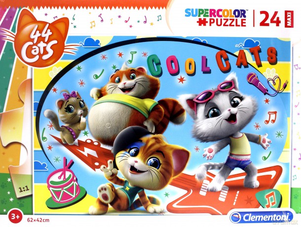 Clementoni 24 el. Maxi 44 el. koty - Cool cats [PUZZLE]
