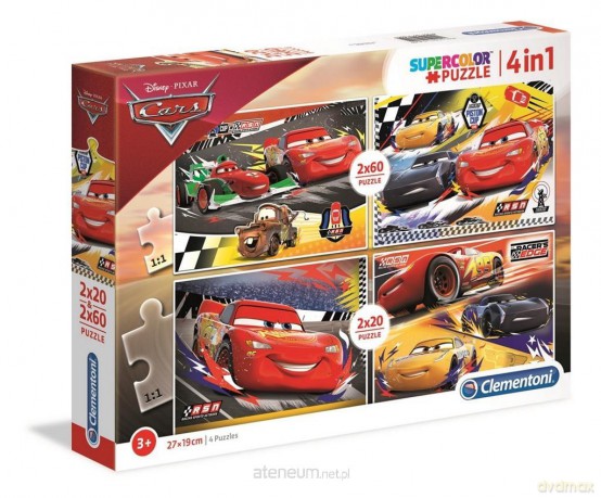 CLEMENTONI 2x60 el. + 2x20 el. Auta [PUZZLE]