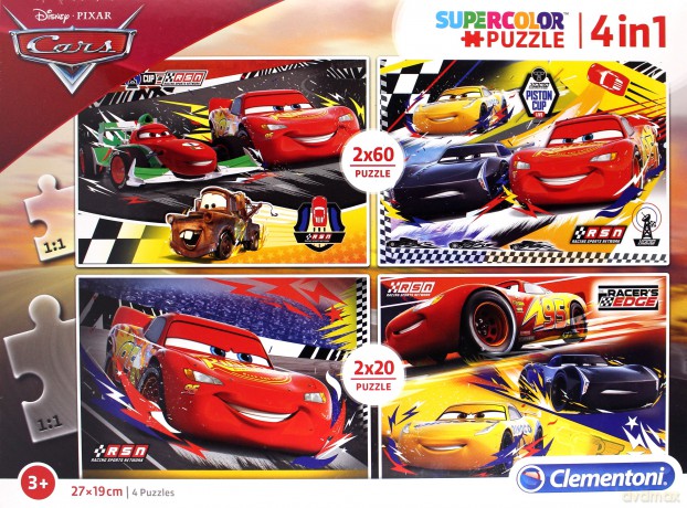 CLEMENTONI 2x60 el. + 2x20 el. Auta [PUZZLE]