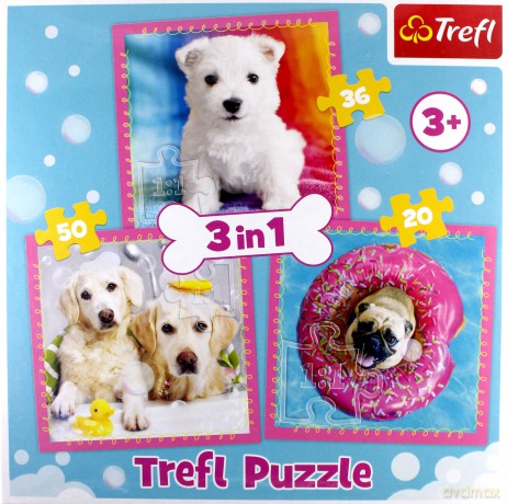 TREFL 3w1 Pieski w kąpieli [PUZZLE]