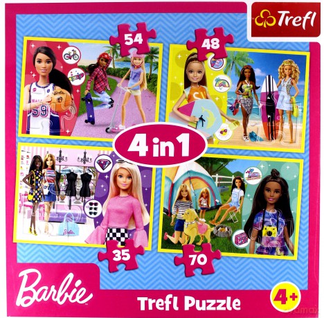 TREFL 4w1 W świecie Barbie [PUZZLE]