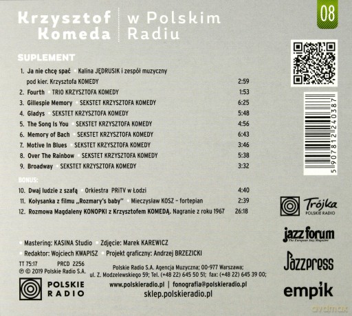 Krzysztof Komeda: Krzysztof Komeda w Polskim Radiu vol. 8 Suplement [CD]