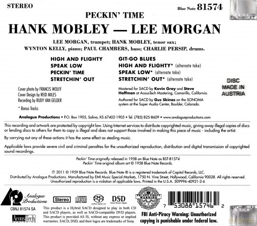 Hank Mobley: Peckin' Time [SACD]