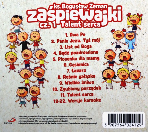 Ks. Bogusław Zeman: Zaśpiewajki Cz. 1 Talent Serca [CD]
