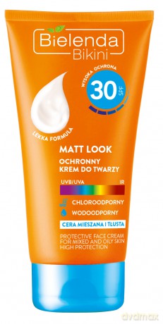 Bielenda Bikini Krem ochronny do twarzy Matt Look SPF 30 -cera mieszana i tłusta 50 ml