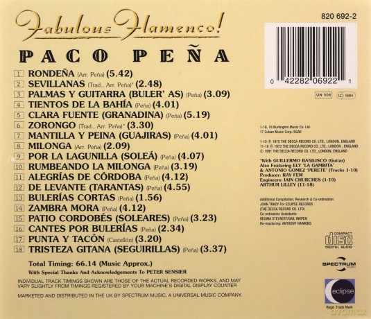 Pena Paco: Fabulous Flamenco [CD]