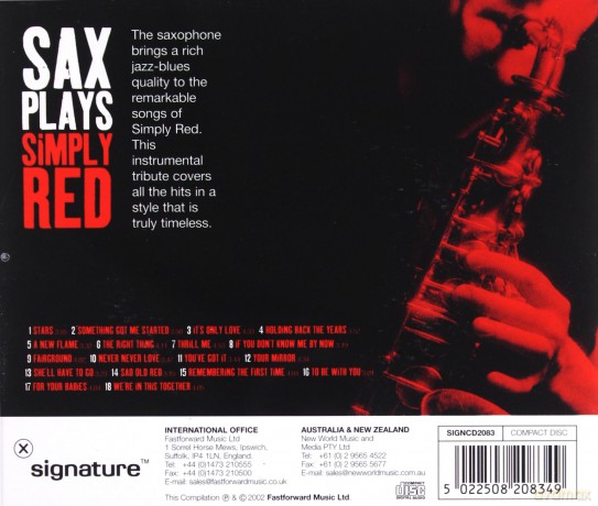 Sax Plays Simply Red [CD]