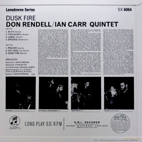 Don Rendell Ian Carr Quintet: Dusk Fire [Winyl]