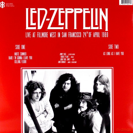 Led Zeppelin: Live At Fillmore West In San Francisco 24Th Of April 1969 [Winyl]