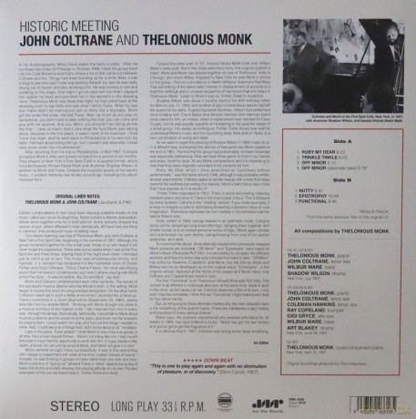 Thelonious Monk With John Coltrane: Historic Meeting John Coltrane And Thelonious Monk [Winyl]