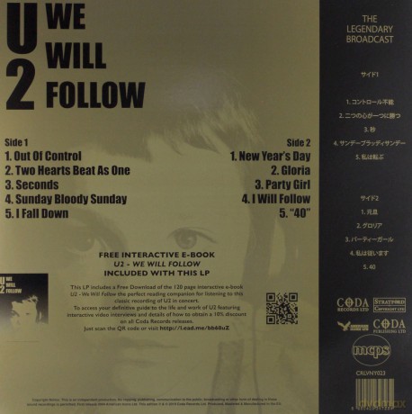 U2: We Will Follow - Orpheum Theater Boston 6th May 1983 [Winyl]