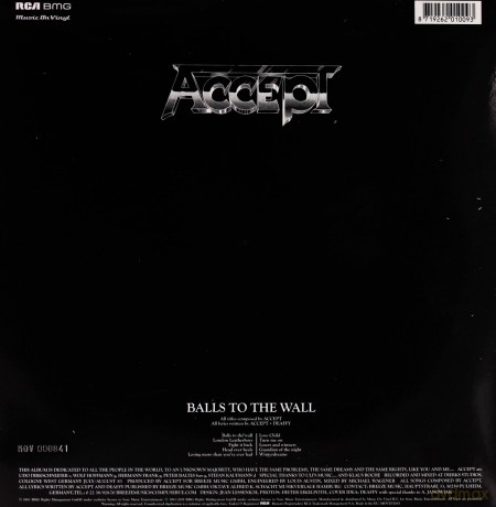 Accept: Balls To The Wall [Winyl]