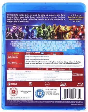 Avengers: Infinity War (Avengers: Wojna bez granic) [Blu-Ray 3D]+[Blu-Ray]