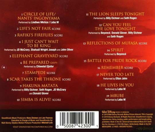 The Lion King soundtrack (Król Lew) (Disney) [CD]