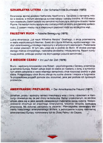 Wim Wenders (Lata 1973-1977): Szkarłatna litera / Fałszywy ruch / Z biegiem czasu / Amerykański przyjaciel [BOX] [4DVD]
