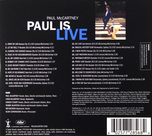 Paul Mccartney: Paul Is Live [CD]