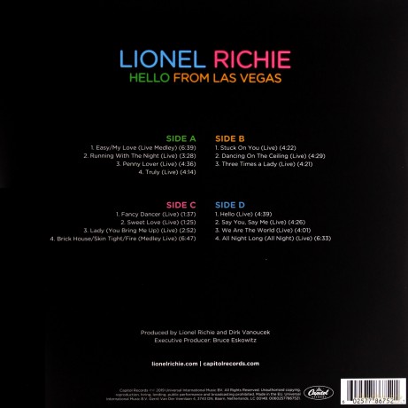 Lionel Richie: Hello From Las Vegas [2xWinyl]
