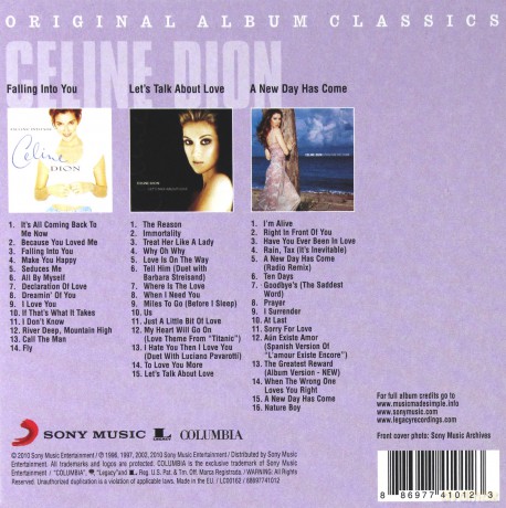 Celine Dion: Original Album Classics (slipcase) [3CD]