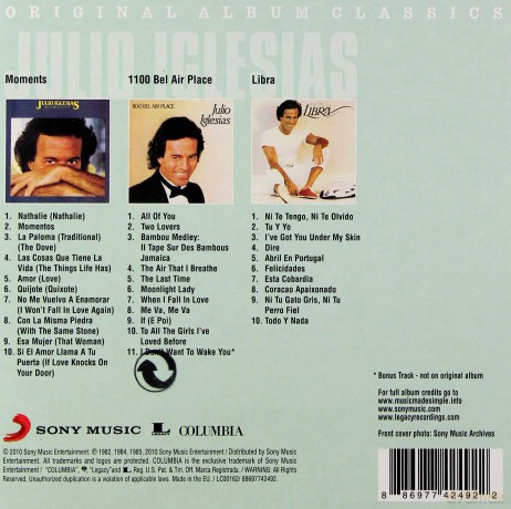 Julio Iglesias: Original Album Classics (slipcase) [3CD]