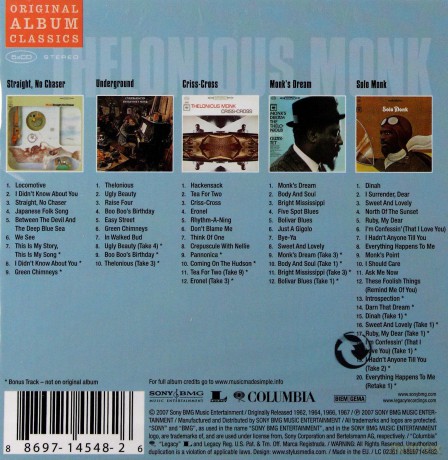 Thelonious Monk: Original Album Classics [BOX] [5CD]