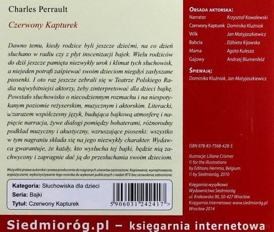Słuchowiska Dla Dzieci: Czerwony Kapturek [AUDIOBOOK] [CD]