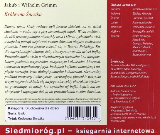 Słuchowiska Dla Dzieci: Królewna Śnieżka [AUDIOBOOK] [CD]