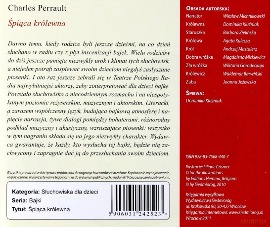 Słuchowiska Dla Dzieci: Śpiąca Królewna [AUDIOBOOK] [CD]