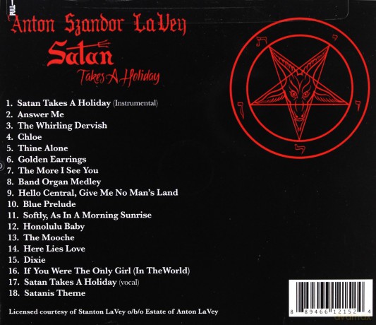Anton Lavey: Satan Takes A Holiday [CD]
