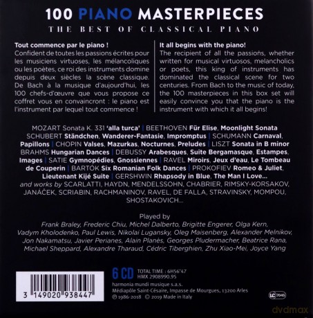 100 Piano Masterpieces [CD]