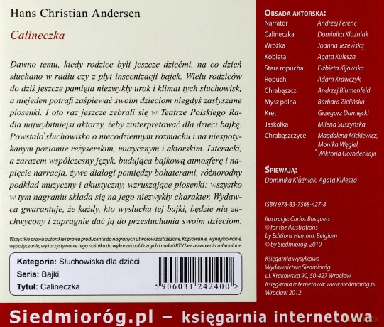 Słuchowiska Dla Dzieci: Calineczka [AUDIOBOOK] [CD]