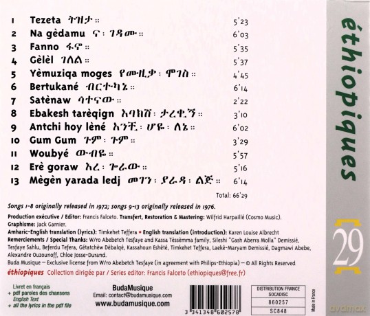 Kassa Tessema: Ethiopiques 29: Mastawesha [CD]