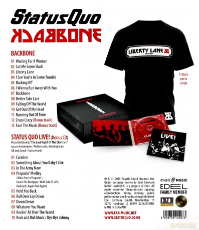 Status Quo: Backbone (Digi) (+T Shirt Size L) [2CD]