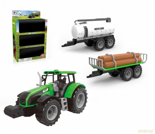 Traktor z 2 przyczepami
