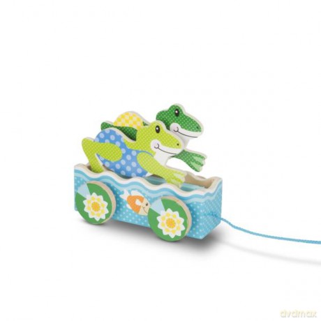 MELISSA Drewniana zabawka do ciągnięcia Friendly Frogs w pudełku
