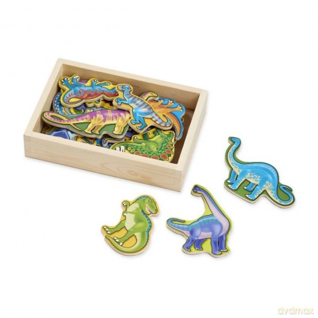 MELISSA Drewniane magnesy Dinozaury w skrzyneczce [PUZZLE]