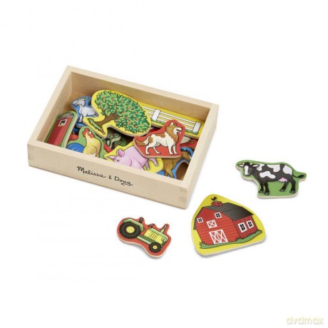 MELISSA Drewniane magnesy zwierzęce w skrzyneczce [PUZZLE]